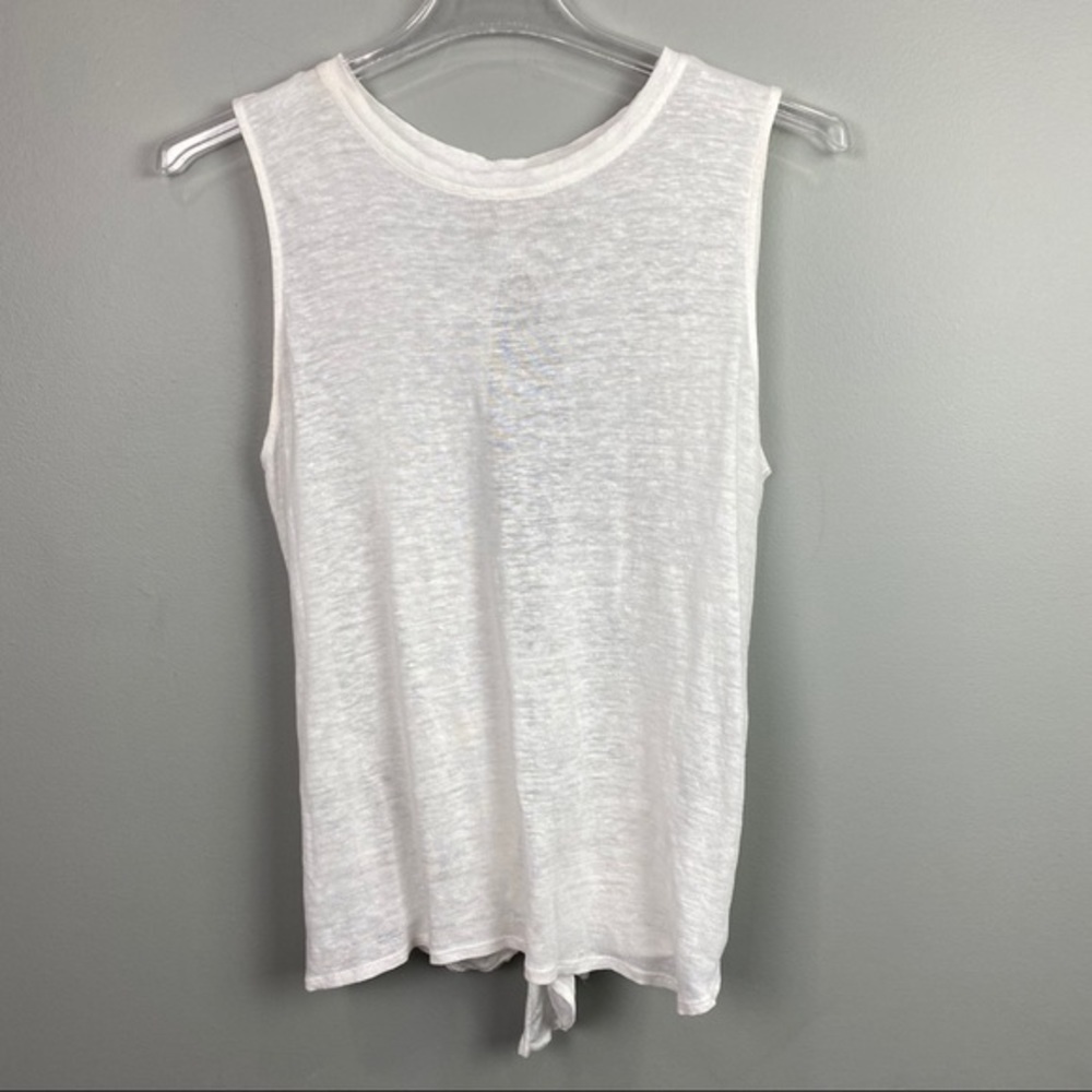 1. State Linen Tie Back Tank White XL